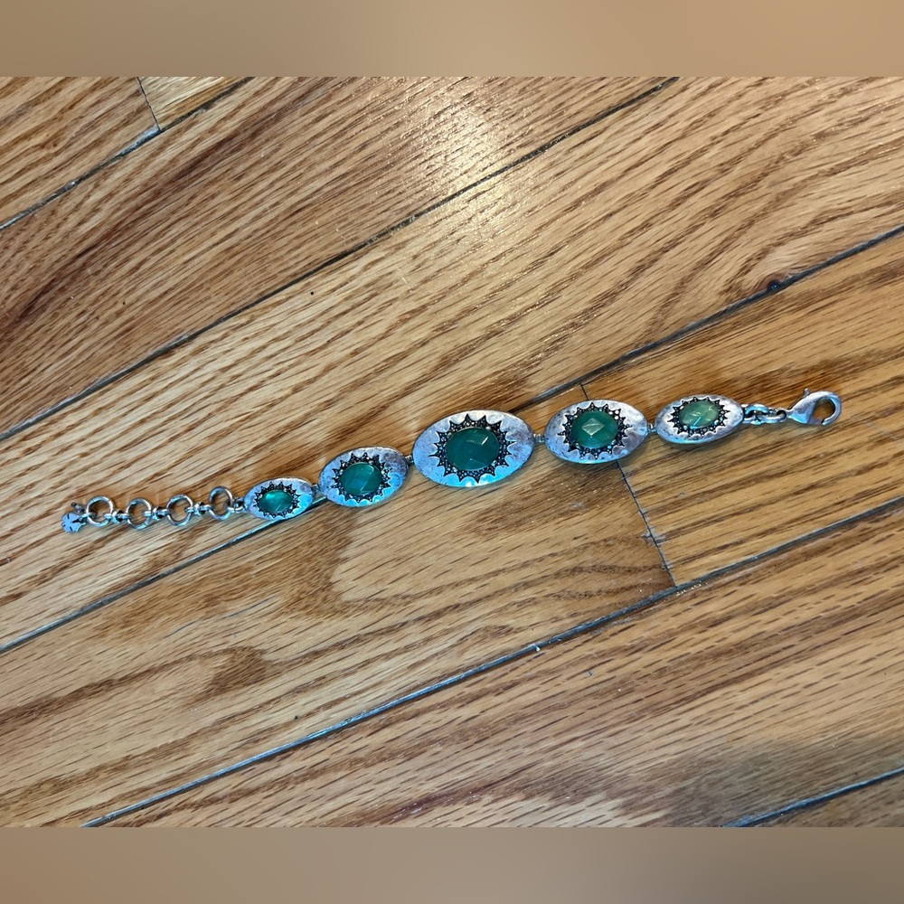 Lucy Brand silver and Jade bracelet